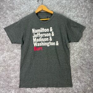 Hamilton Musical Presidents Graphic Tee Shirt Jefferson Madison Burr Medium